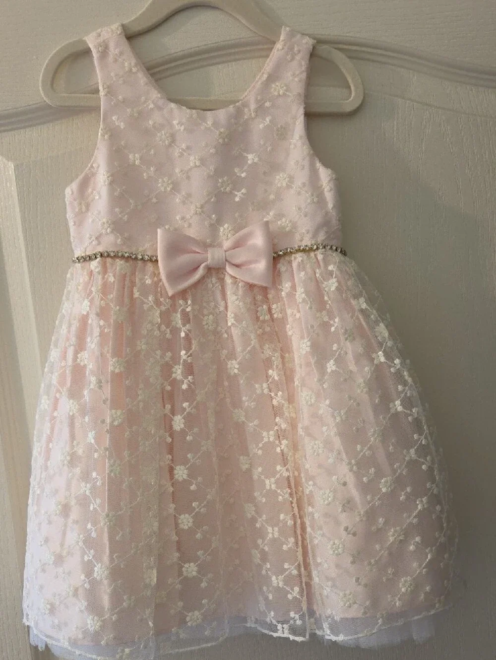 2 Piece American Princess Pink Lace Dress with Faux Fur Bolero
